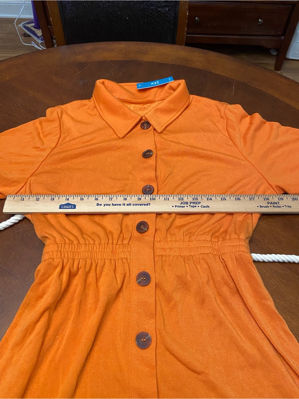 Cupshe Orange Button-Front Mini Dress with Rope Belt - Picture 9 of 12